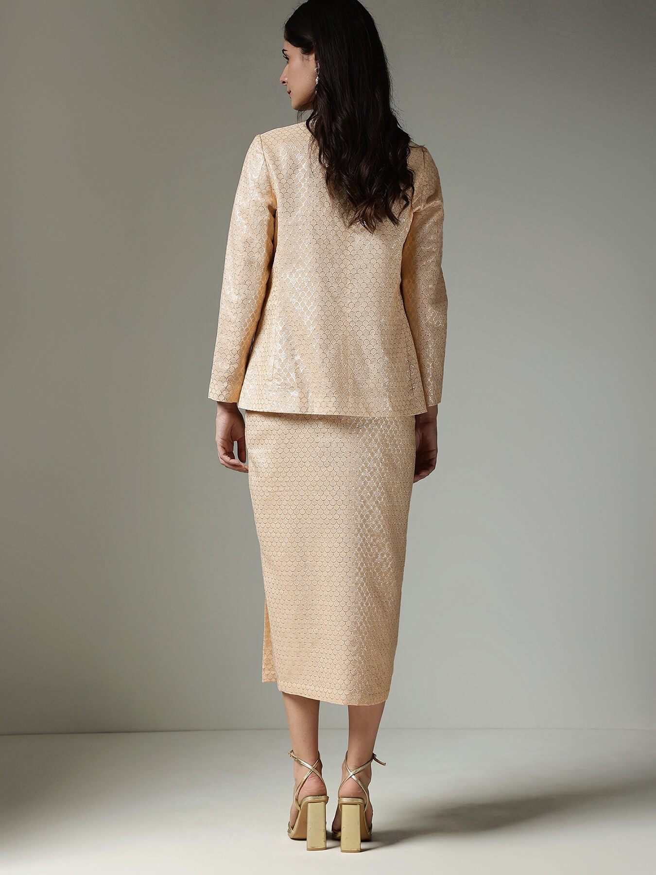 Jacket & Skirt Co-ord Set - Beige