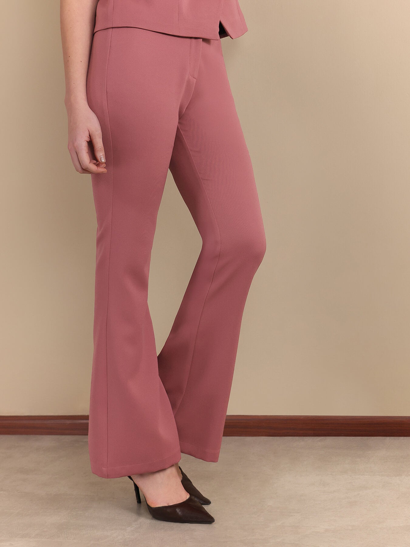 Waistcoat and Flared Trousers Coord - Pink