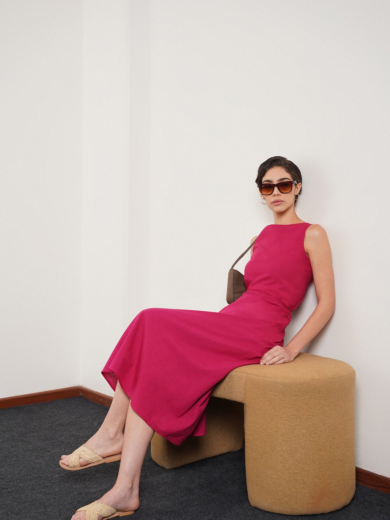 Cotton Boat Neck Coord - Pink