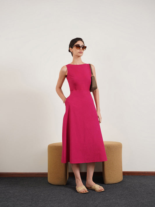 Cotton Boat Neck Coord - Pink