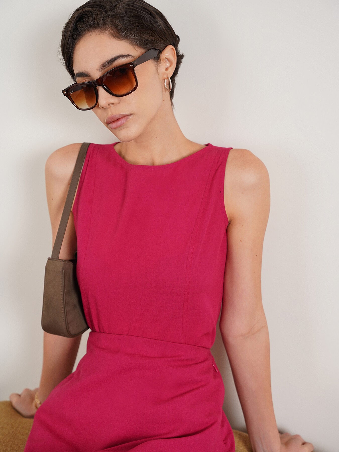 Cotton Boat Neck Coord - Pink