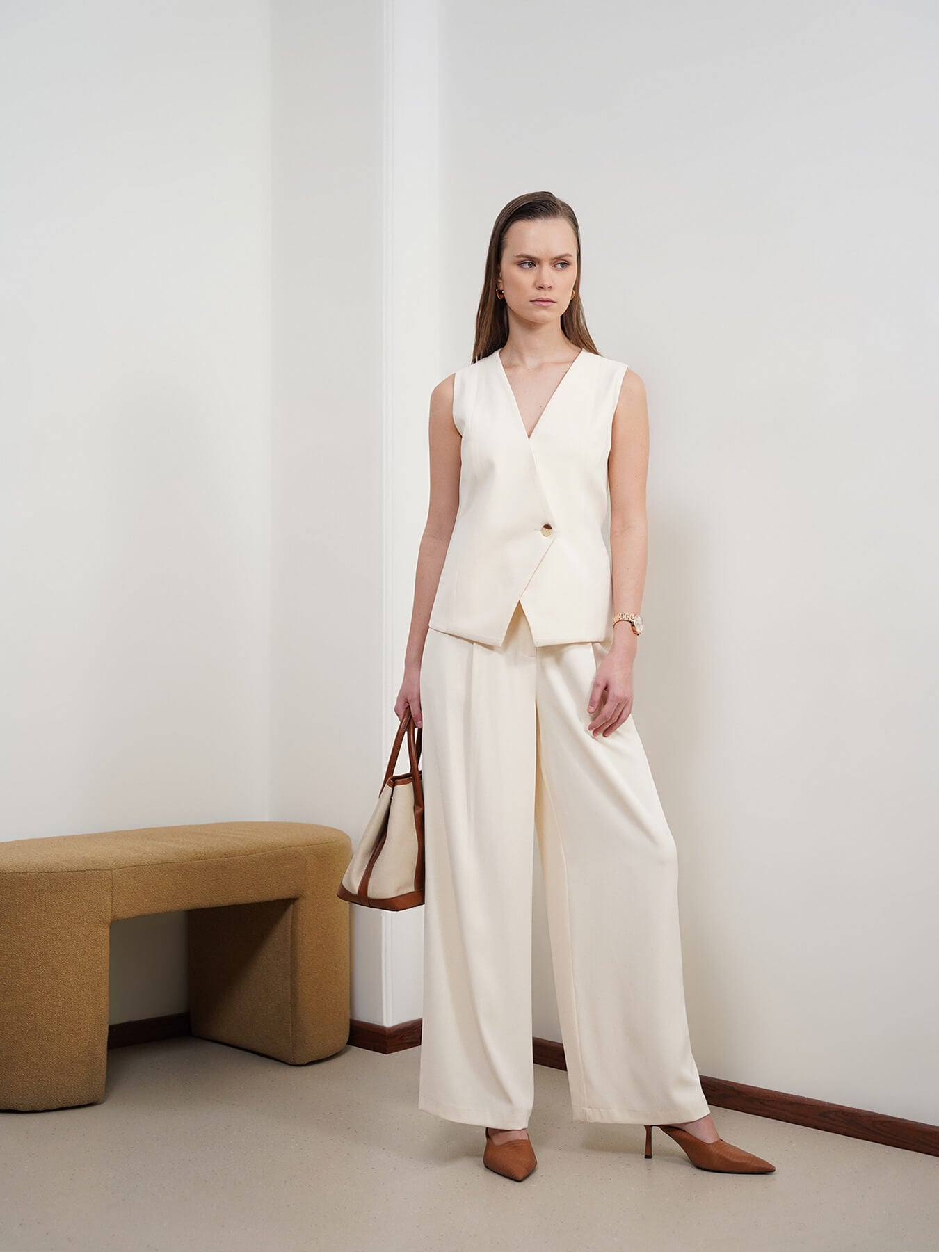 Waistcoat and Trousers Coord - Off White