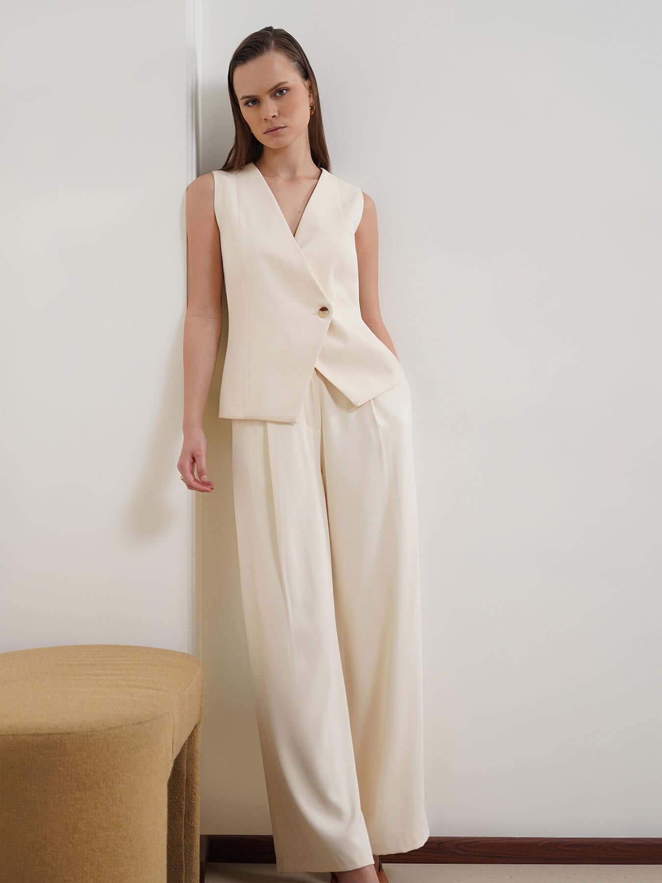 Waistcoat and Trousers Coord - Off White