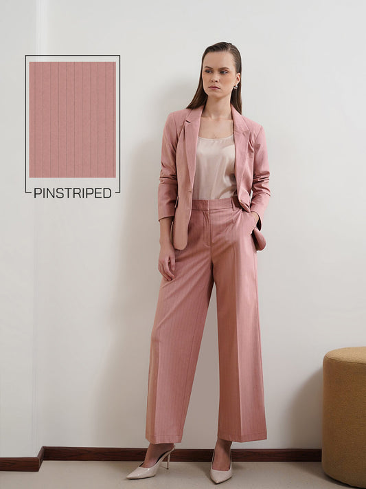 Striped Blazer and Trousers Coord - Pink