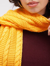 LivSoft Cable Knit Muffler - Yellow