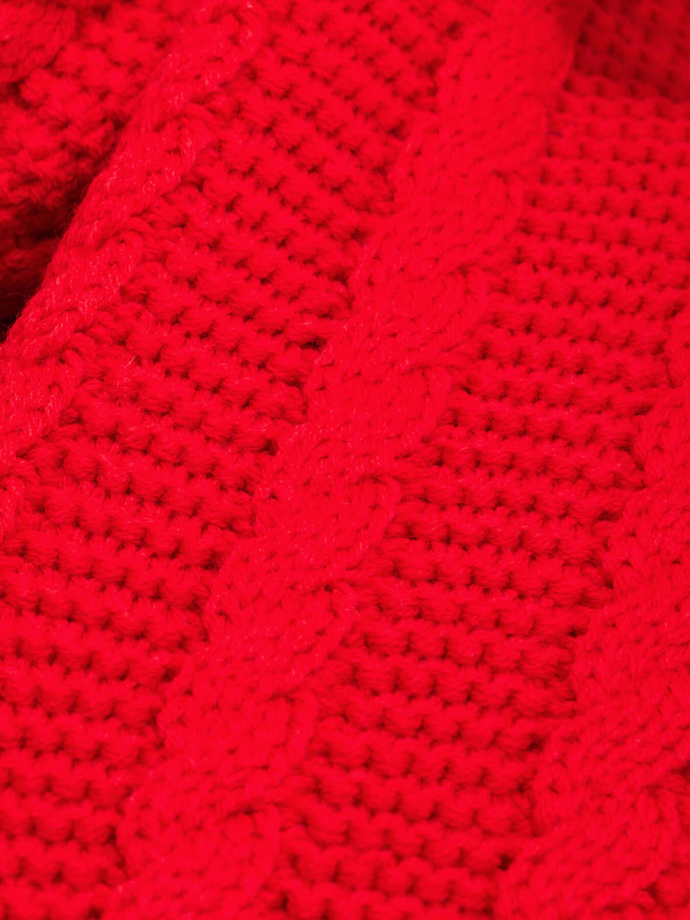 LivSoft Cable Knit Muffler - Red