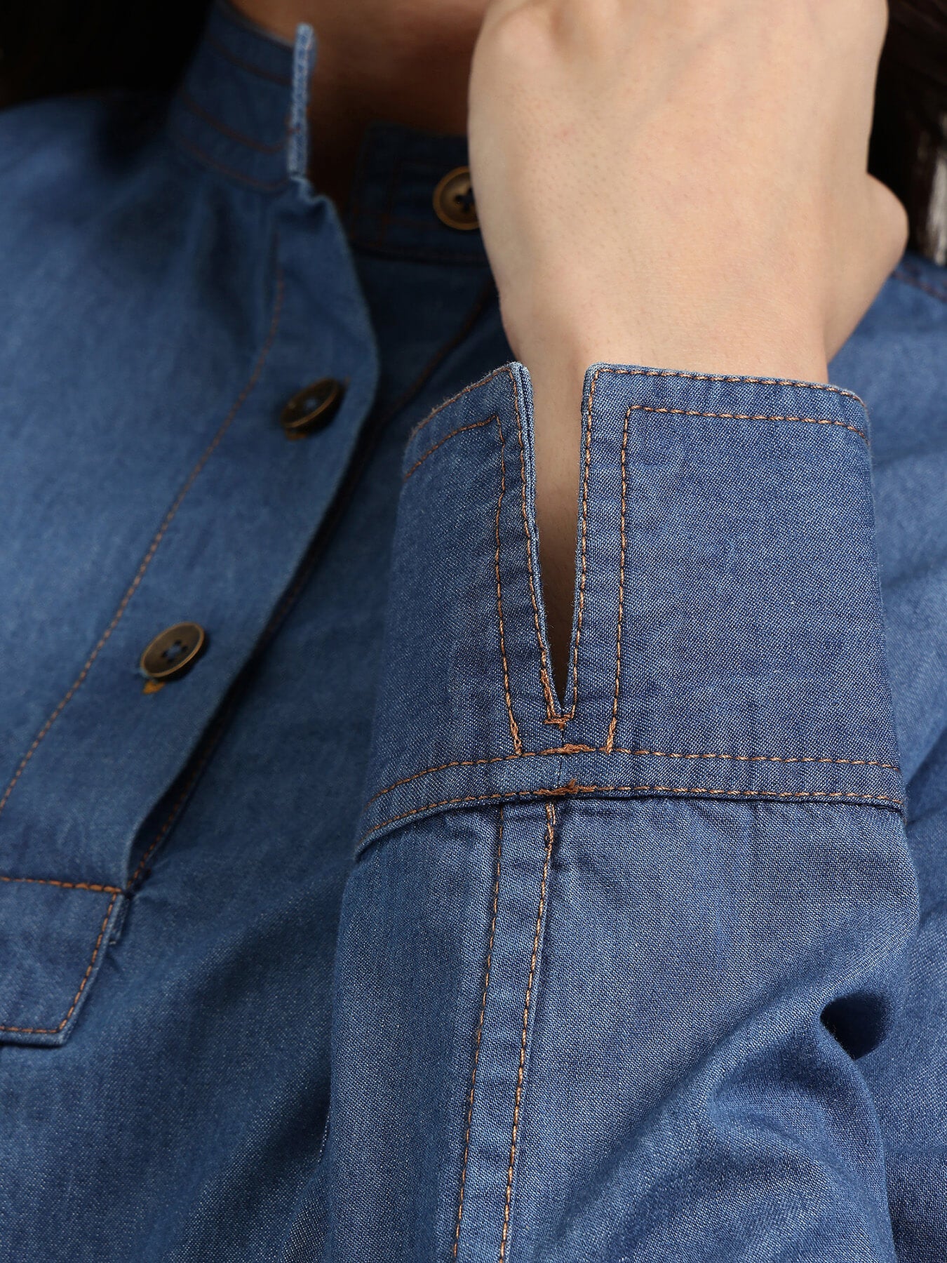 Denim Trousers Co-ord Set - Blue