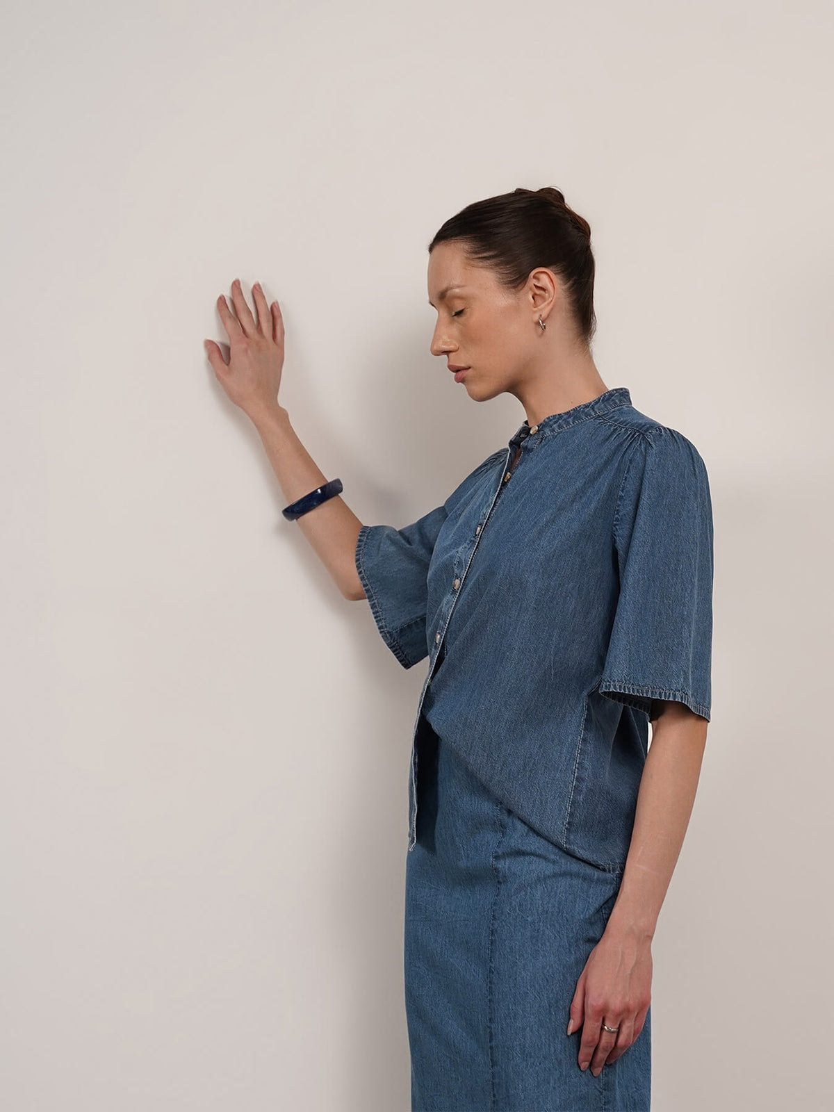 Denim Top And Skirt Coord - Blue