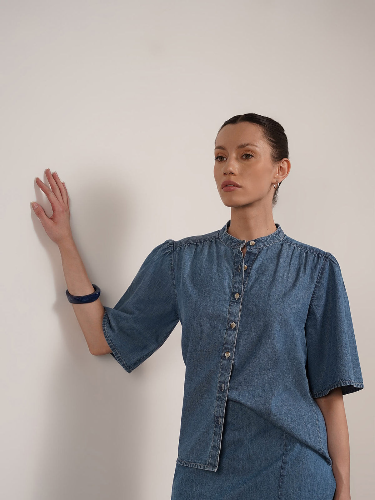 Denim Top And Skirt Coord - Blue