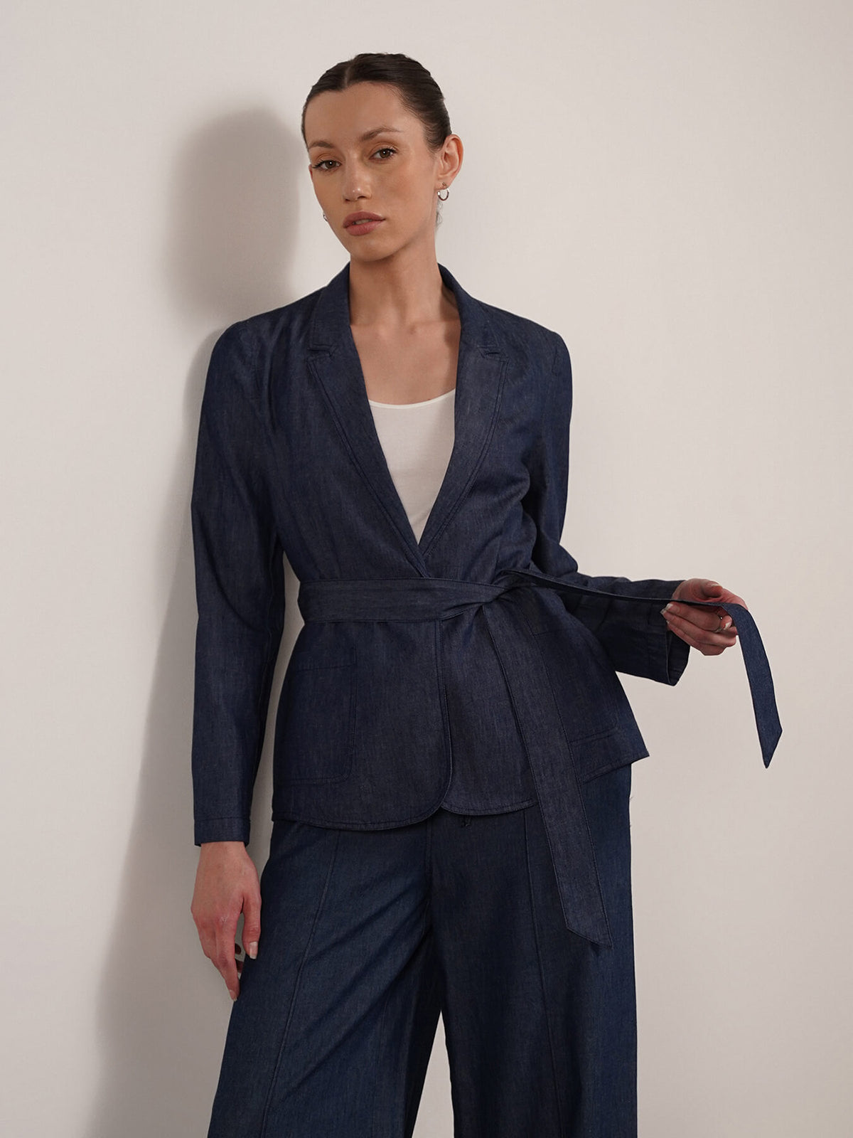 Denim Jacket And Trousers Coord - Navy Blue