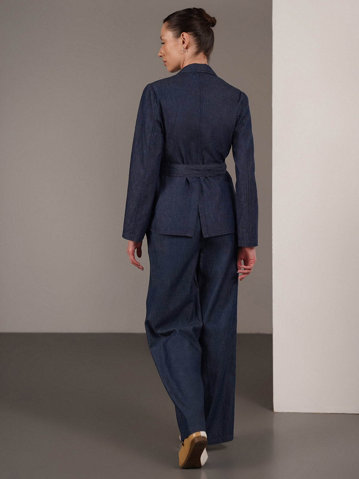 Denim Jacket And Trousers Coord - Navy Blue