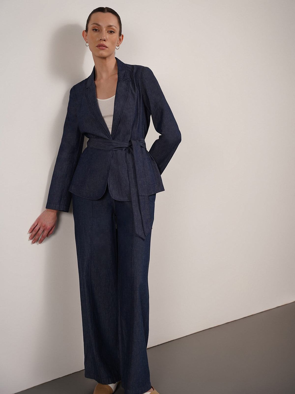 Denim Jacket And Trousers Coord - Navy Blue
