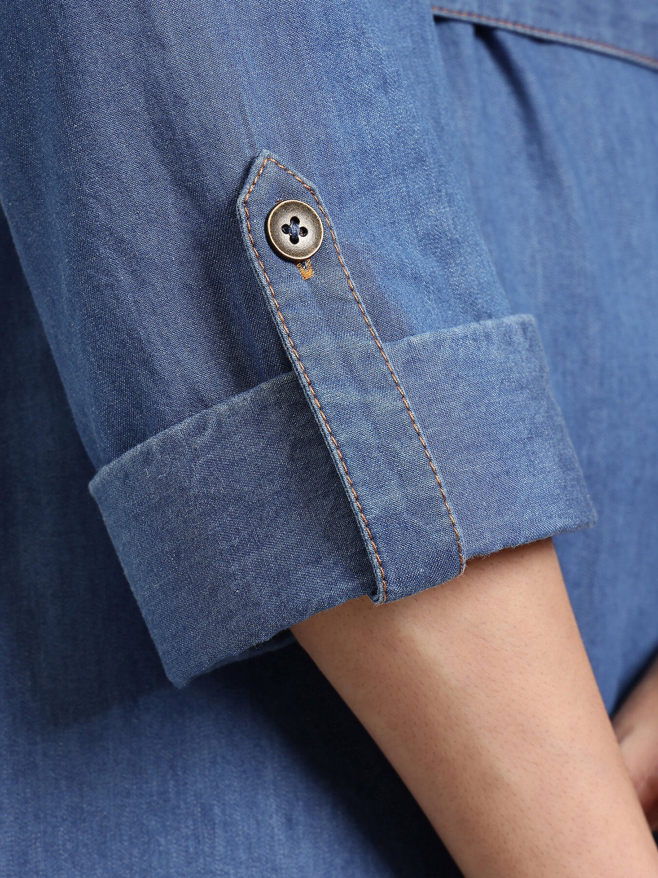 Denim Shirt Dress - Blue