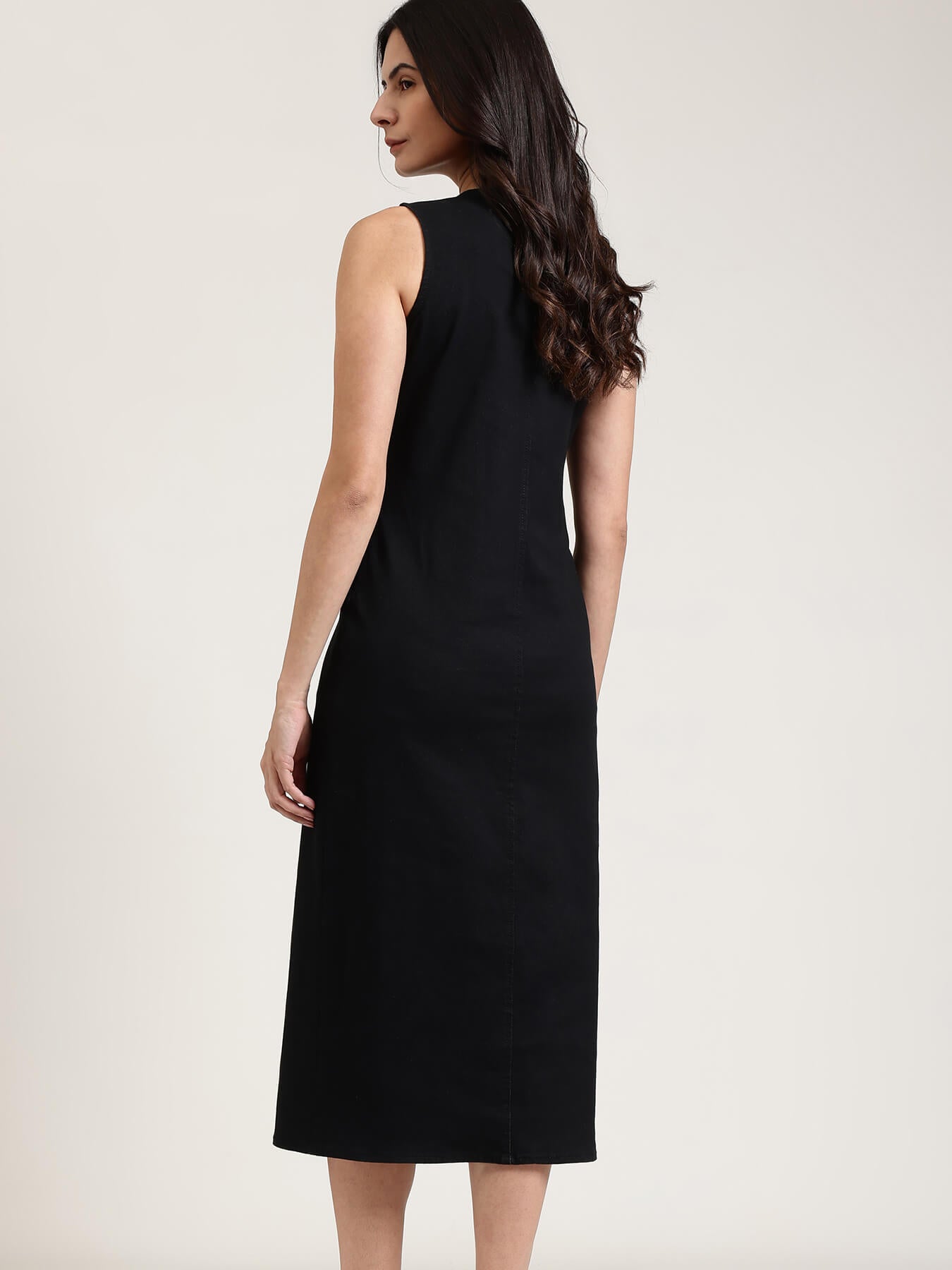 Denim Bodycon Dress - Black