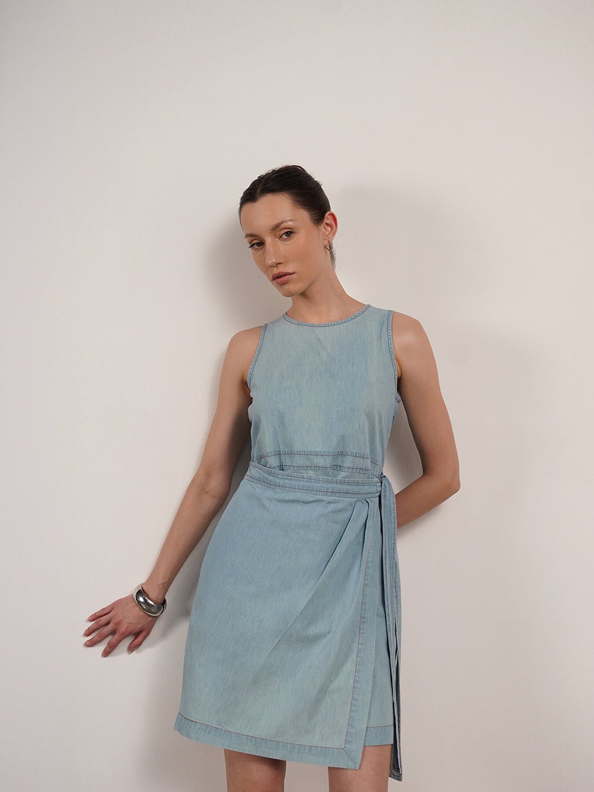 Denim Shift Dress - Blue