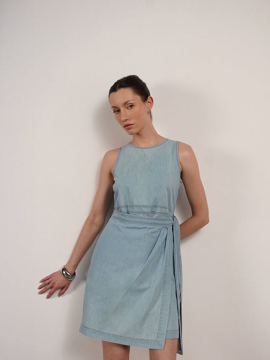 Denim Shift Dress - Blue