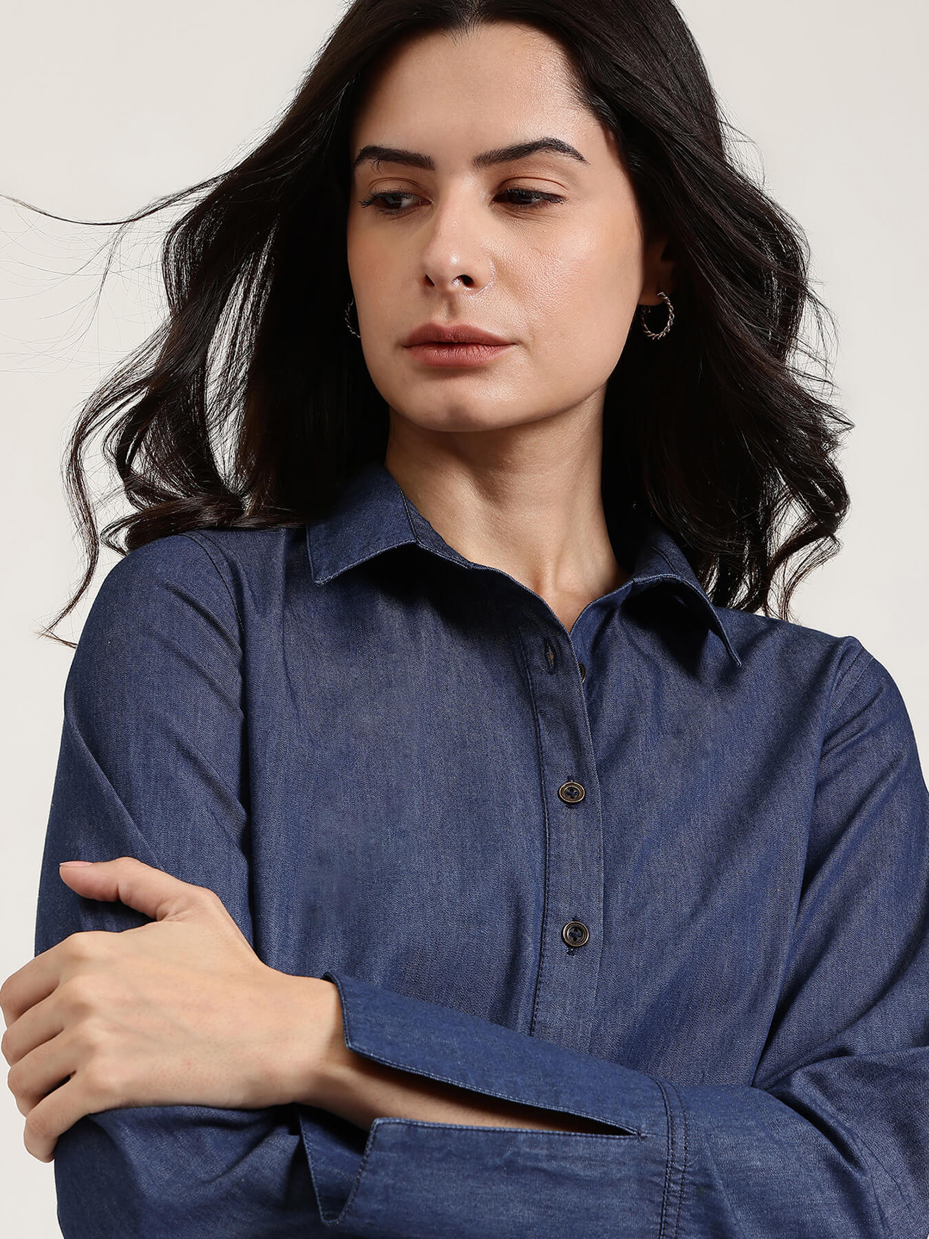 Denim Shirt - Navy Blue
