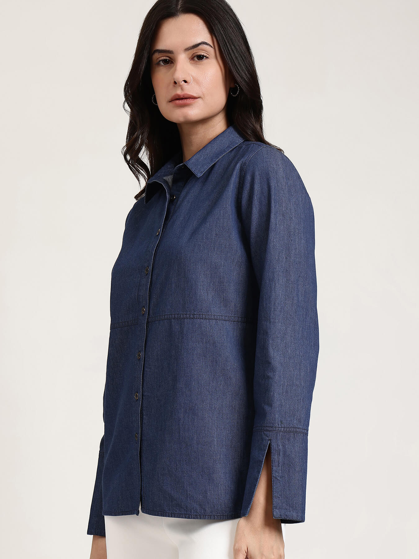 Denim Shirt - Navy Blue
