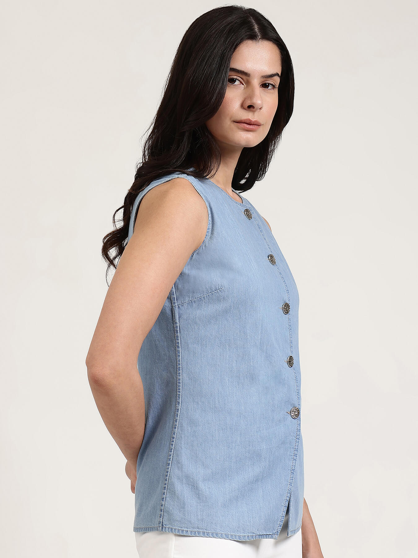 Denim Waistcoat  - Light Blue