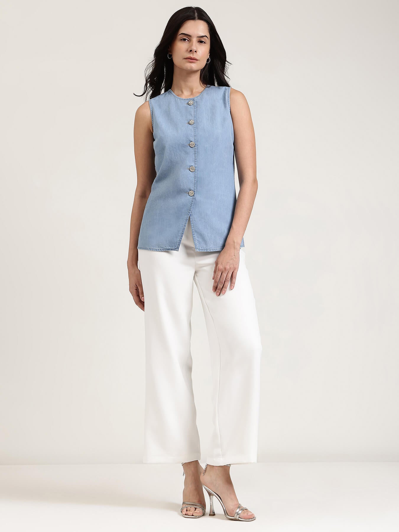 Denim Waistcoat  - Light Blue