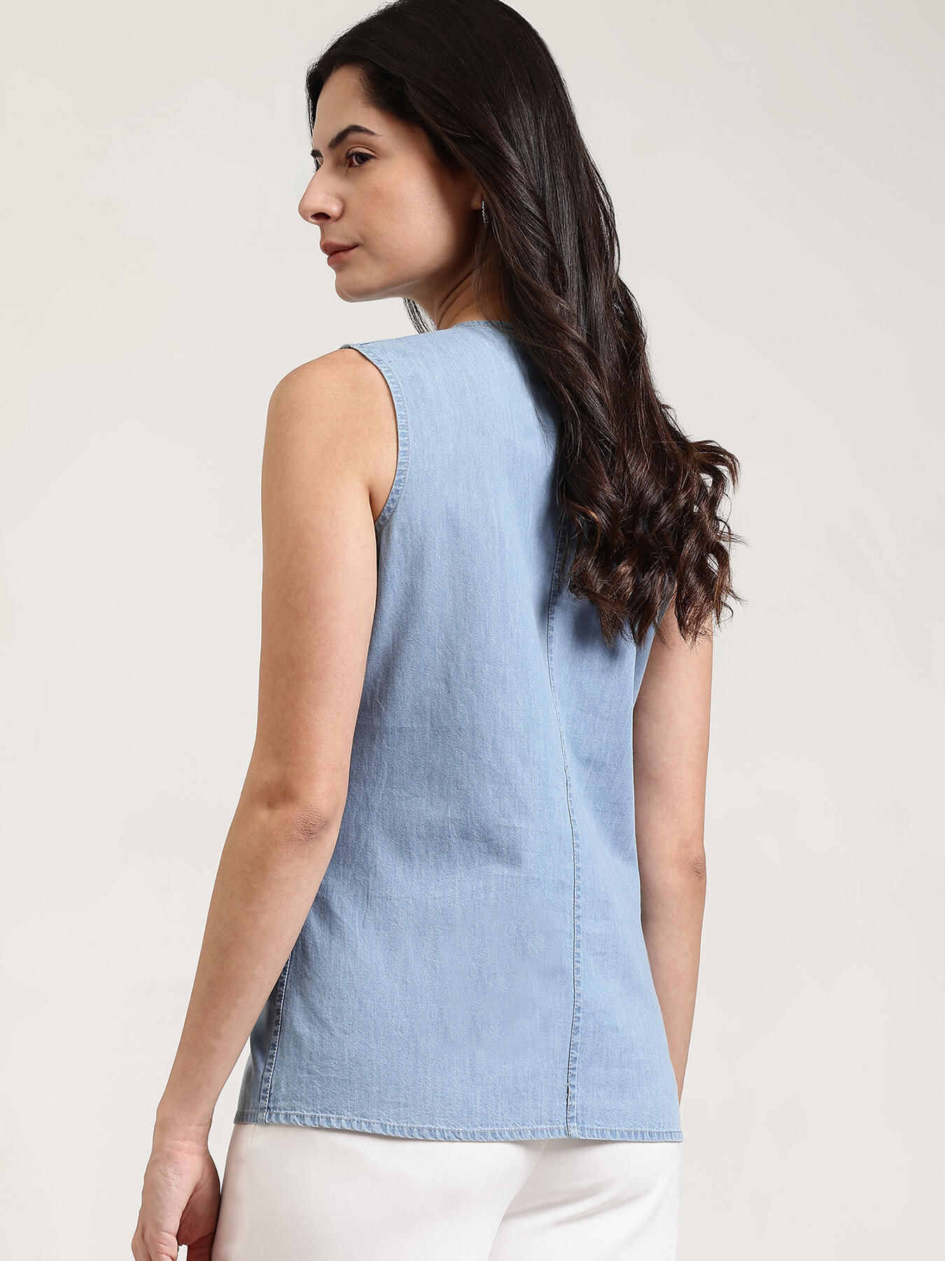 Denim Waistcoat  - Light Blue