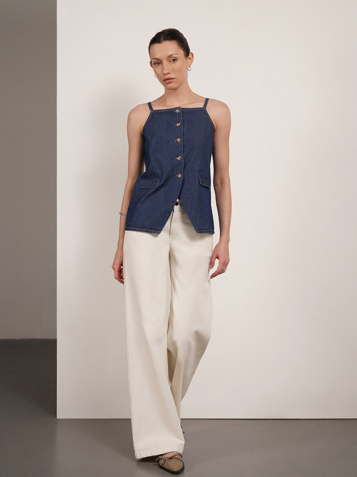 Denim Top - Navy Blue