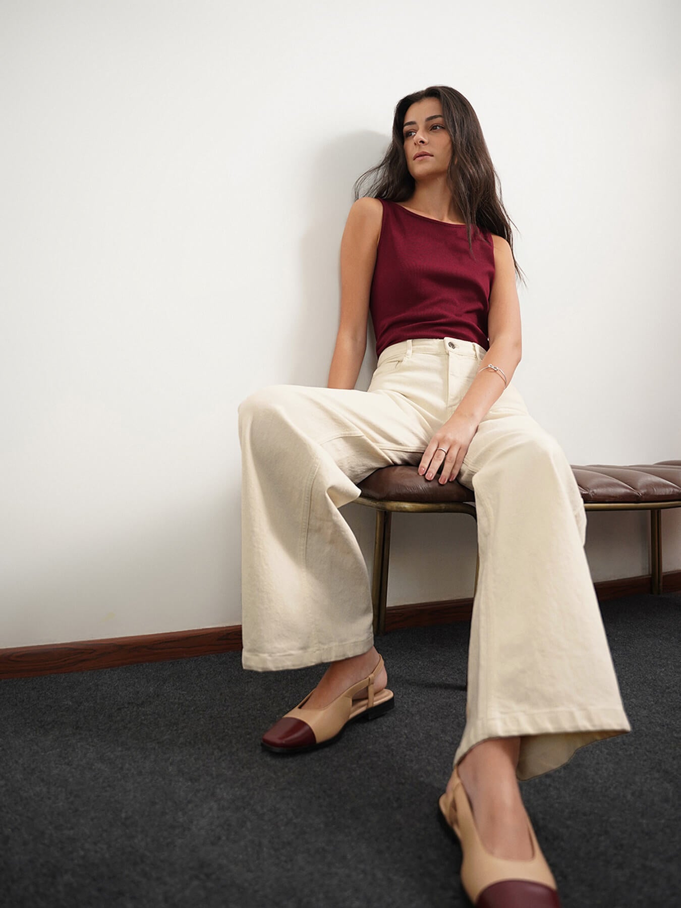 Super Wide Leg Jeans - Off White