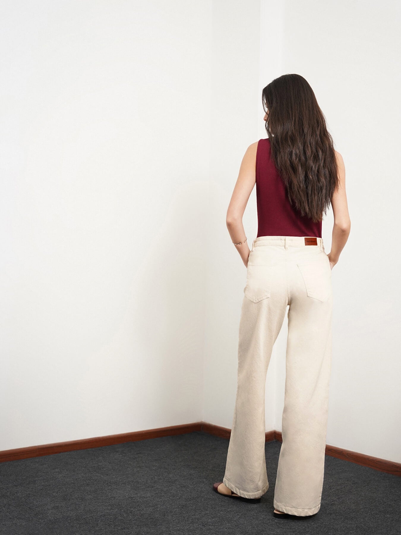 Super Wide Leg Jeans - Off White