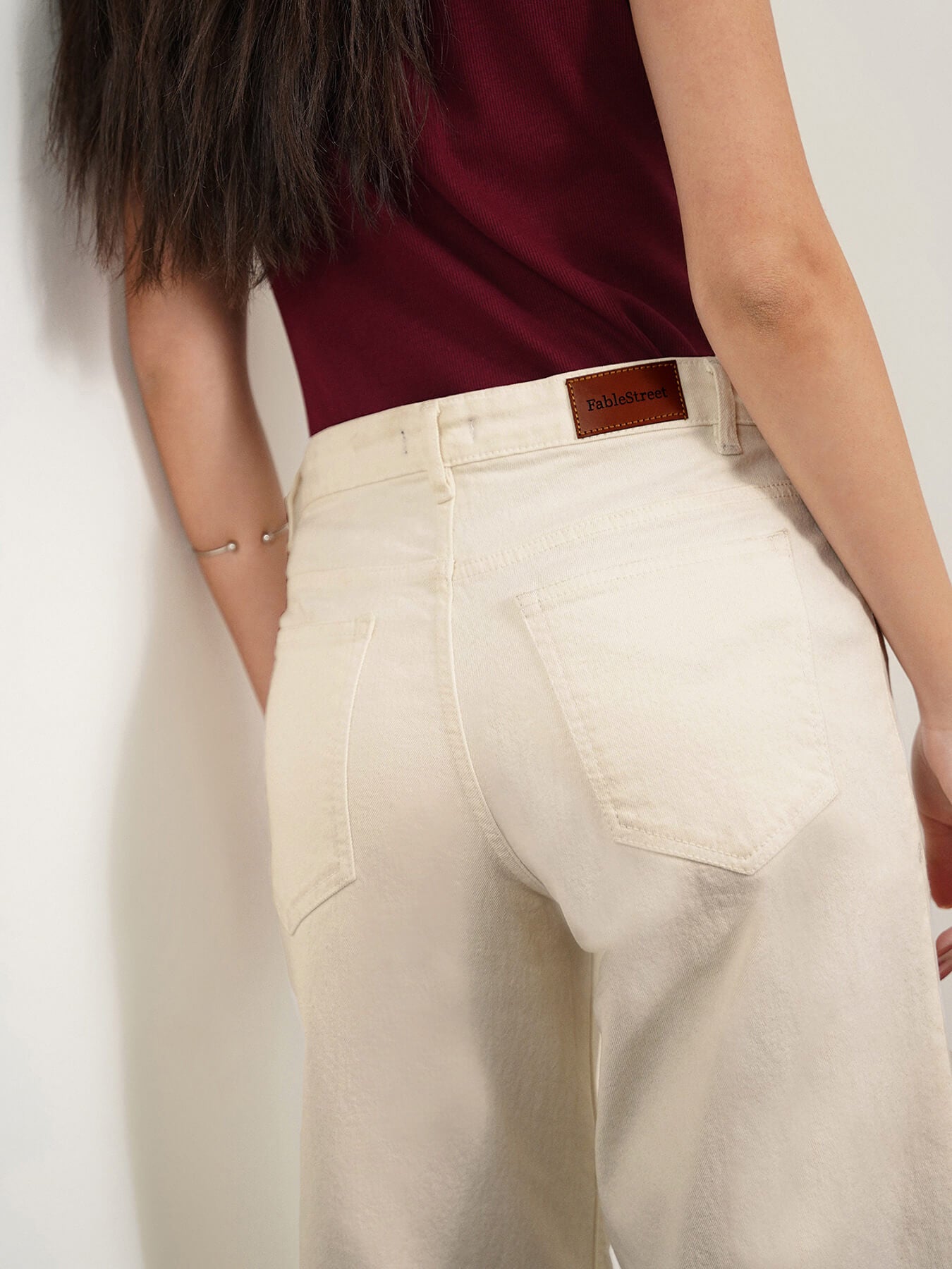 Super Wide Leg Jeans - Off White