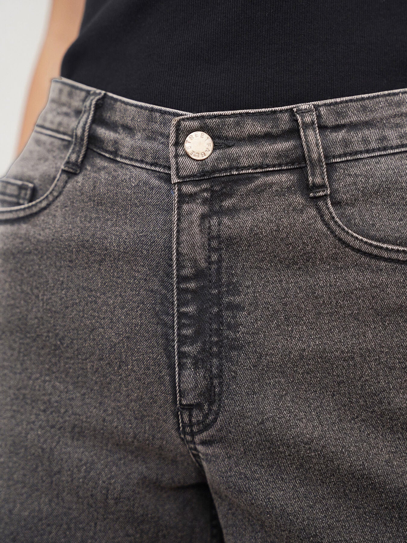 Super Wide Leg Jeans - Dark Grey
