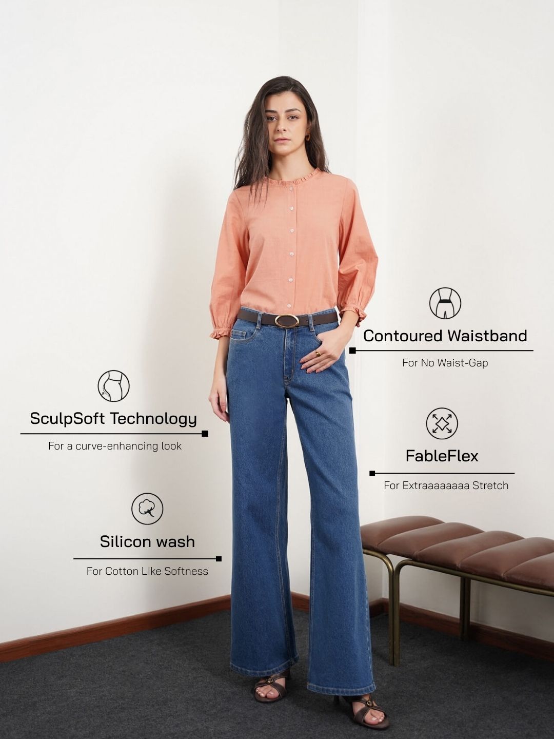 Super Wide Leg Jeans - Blue