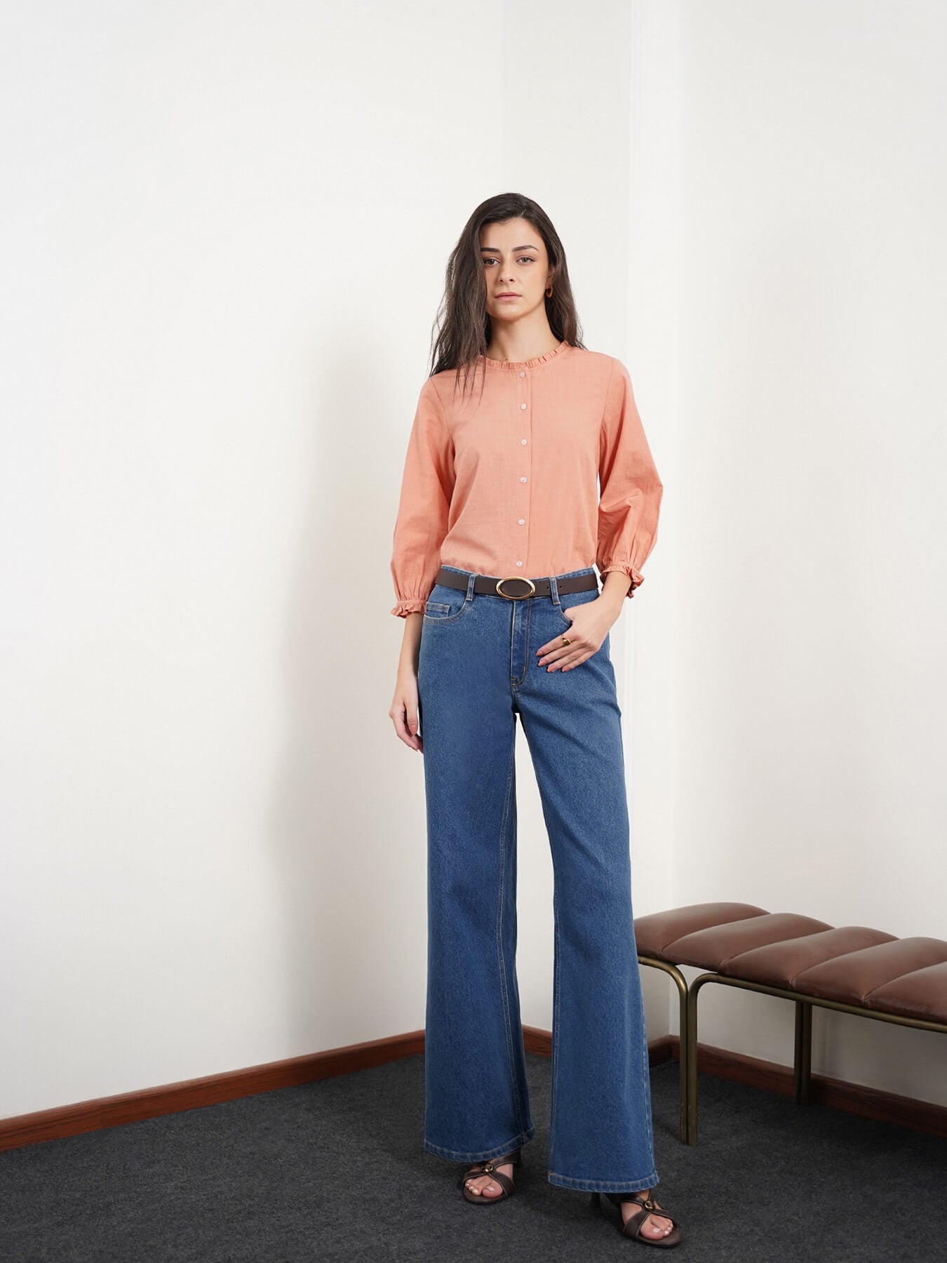 Super Wide Leg Jeans - Blue