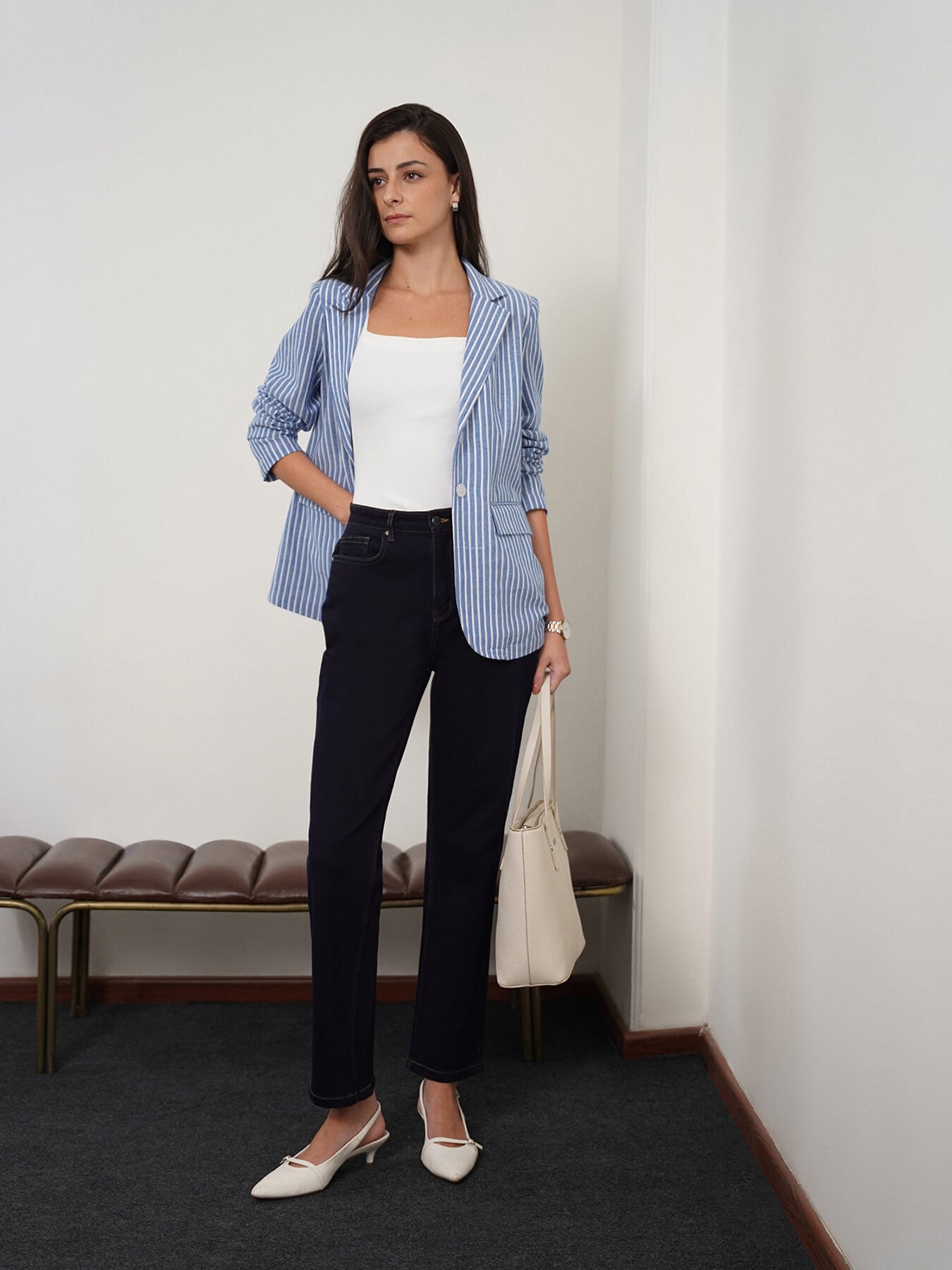 Mom Fit Jeans - Navy Blue