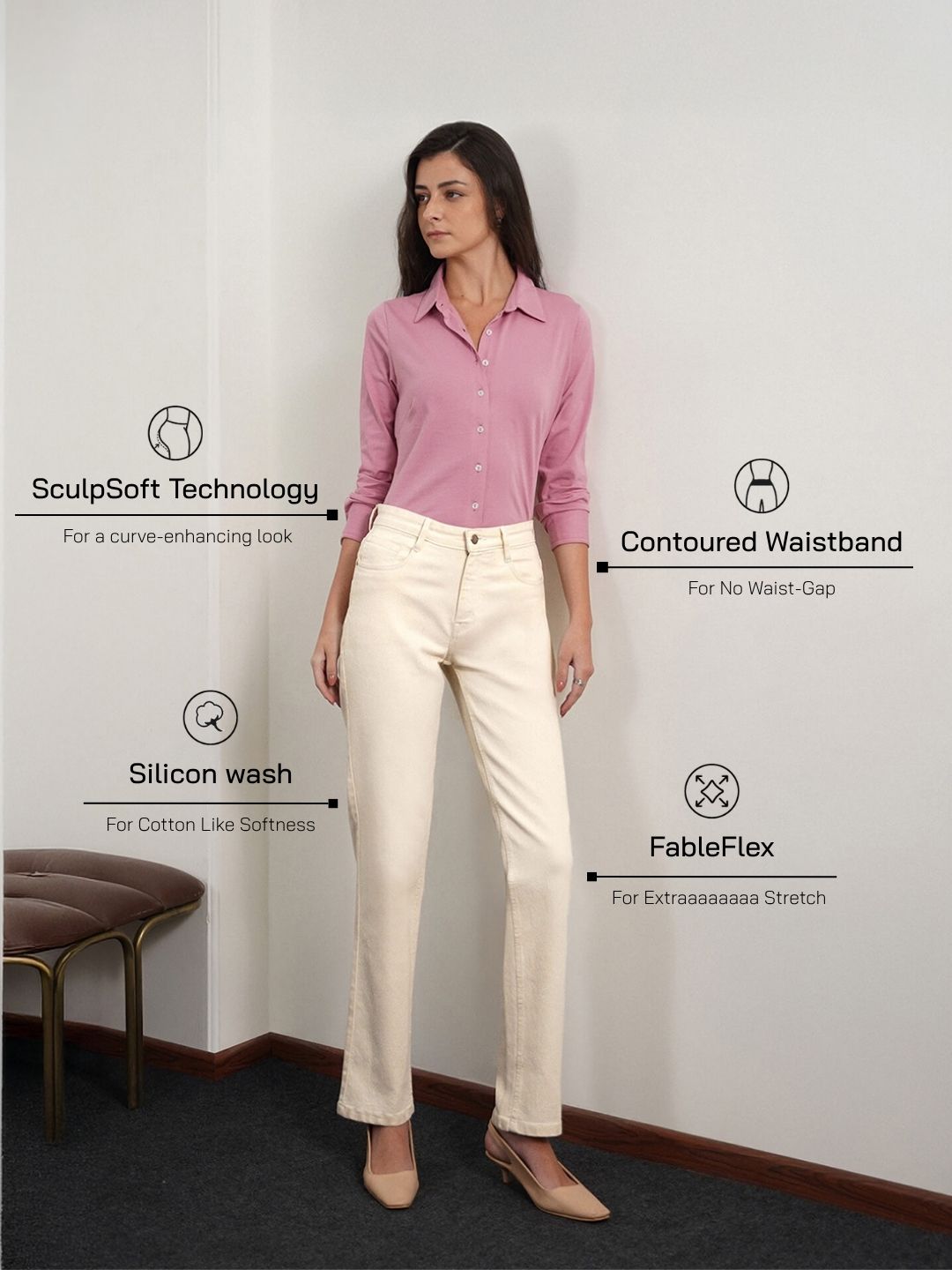 Mom Fit Jeans - Off White