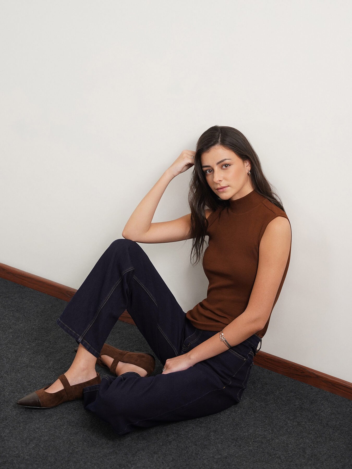 Wide Leg Jeans - Navy Blue