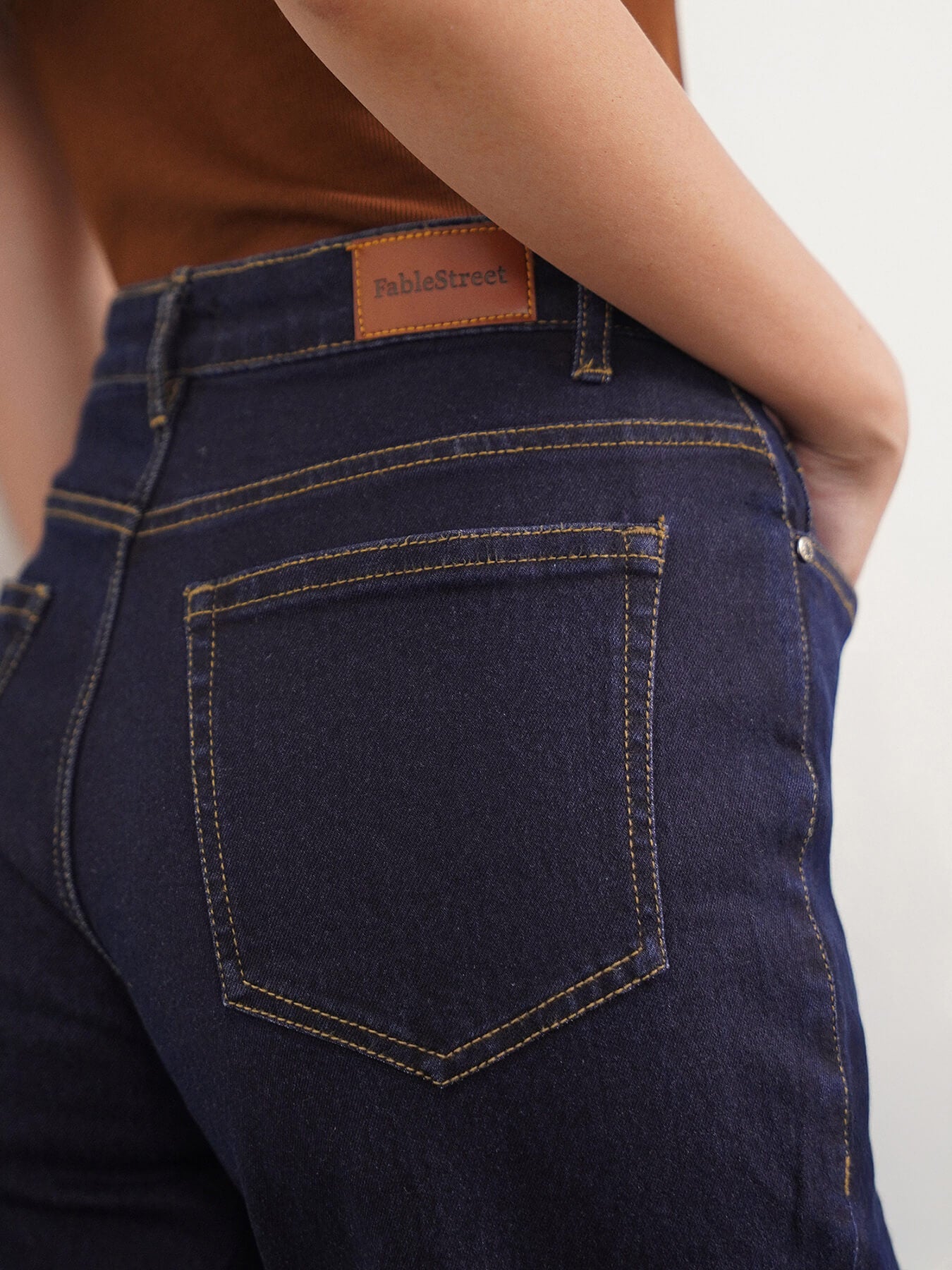 Wide Leg Jeans - Navy Blue