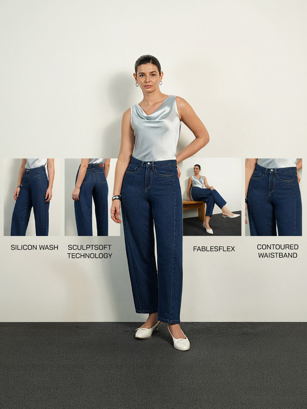 Barrel Jeans - Dark Blue