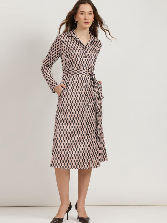 Satin A-Line Buttondown Dress - Black