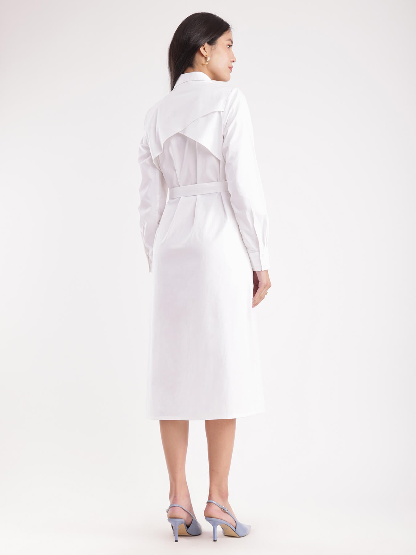 Poplin Shirt Dress - White