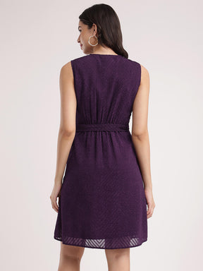 Fit And Flare Dress - Purple