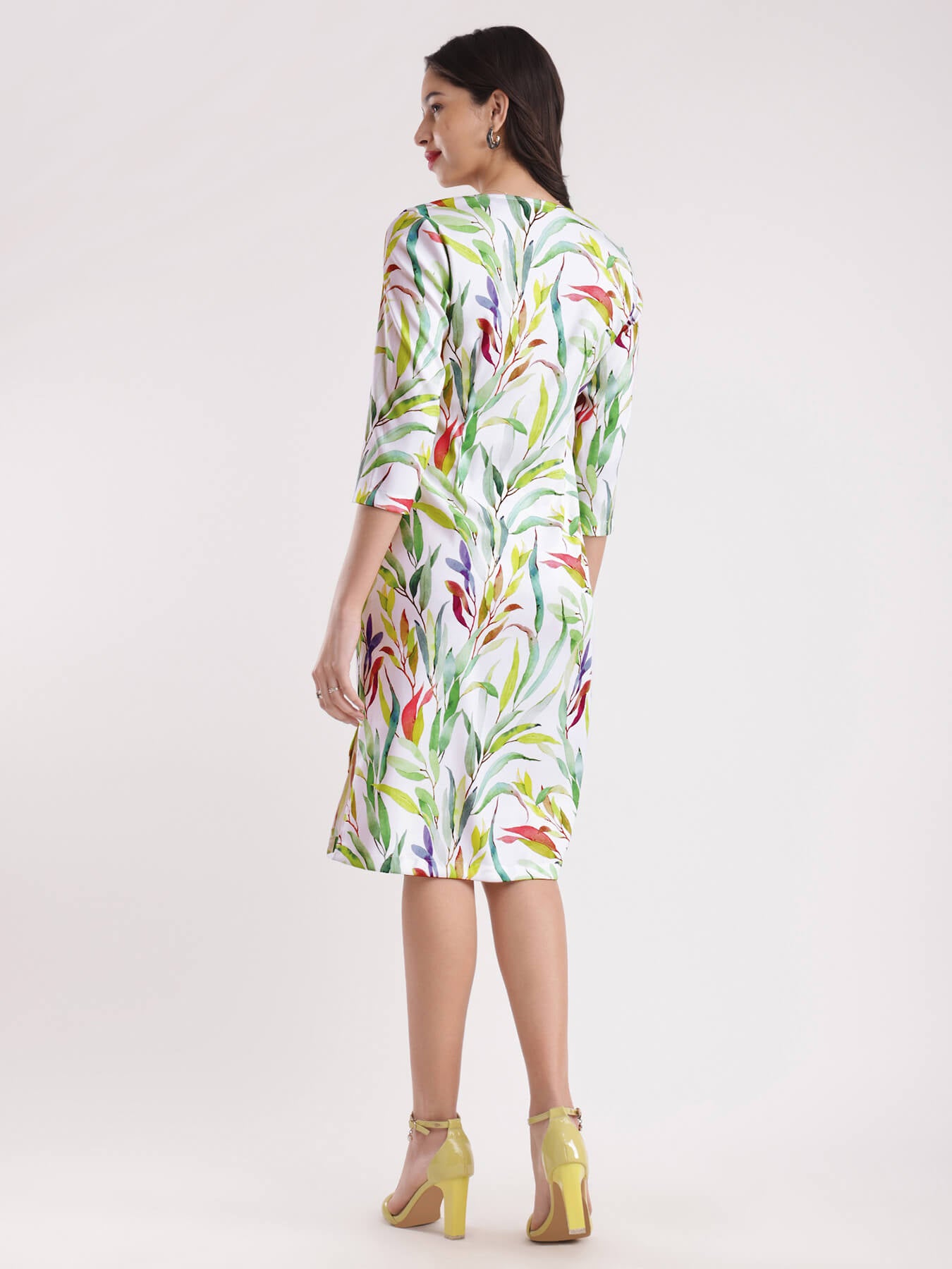 Square Neck Shift Dress - Multicolour