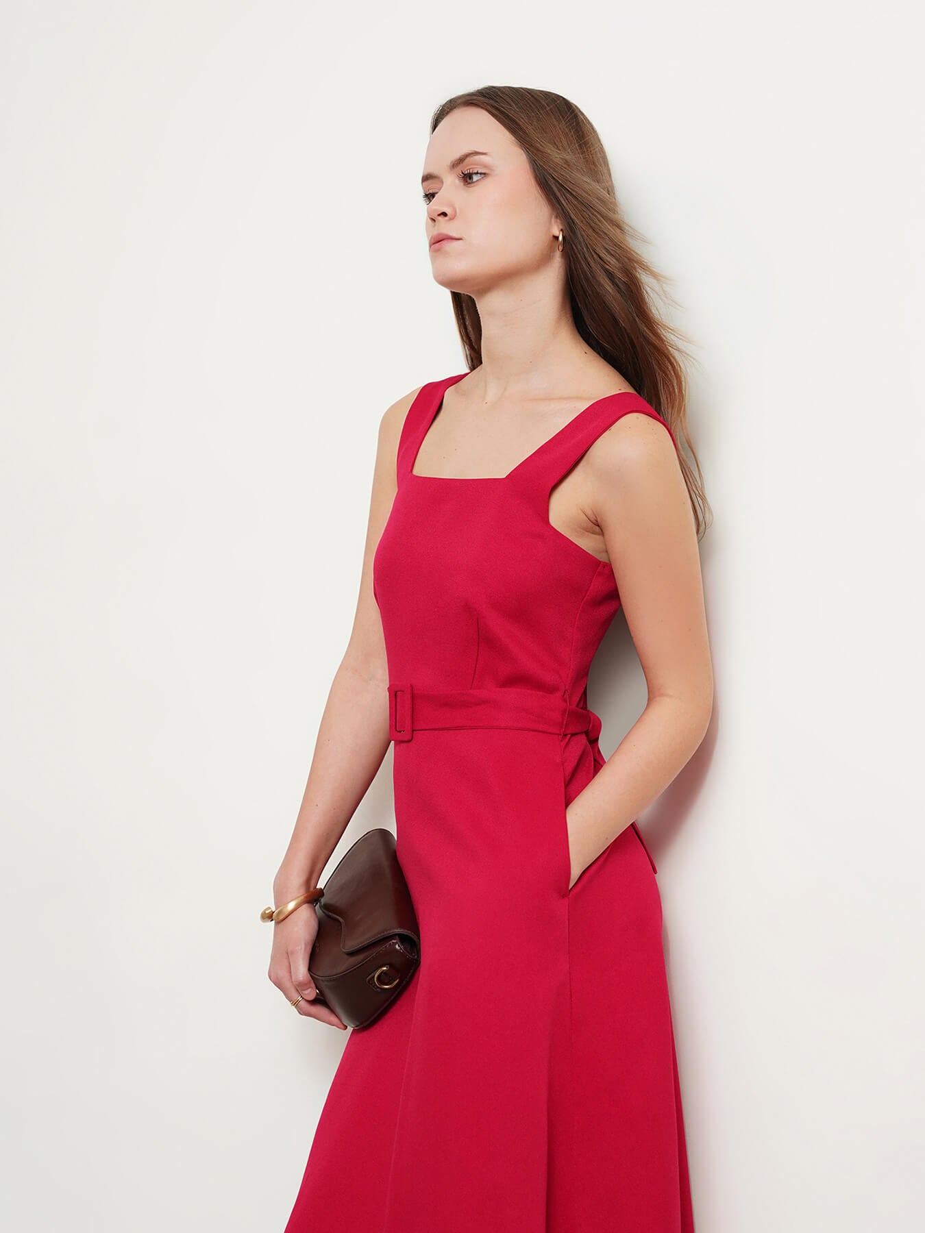 Fit And Flare Dress - Fuchsia