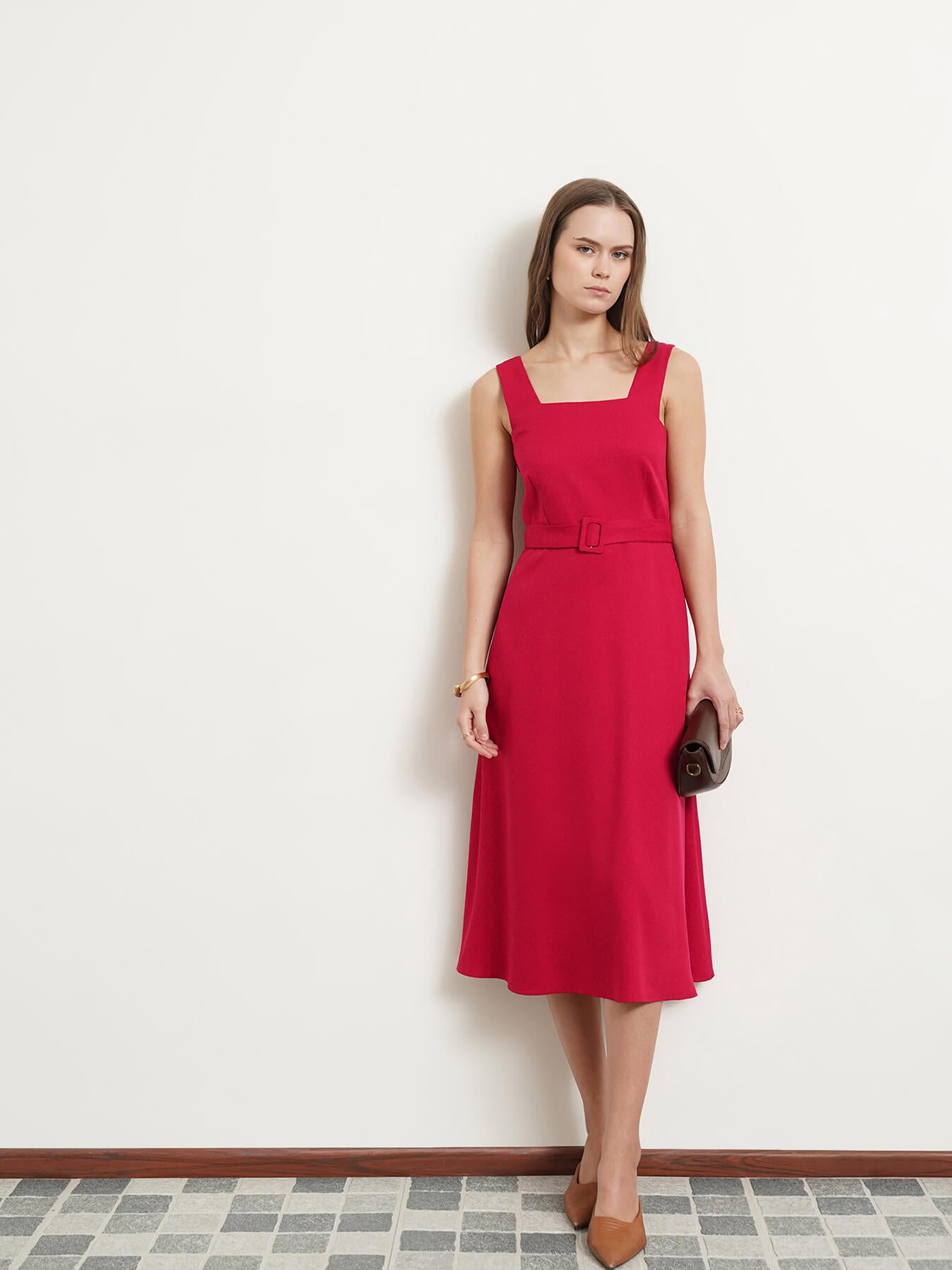 Fit And Flare Dress - Fuchsia