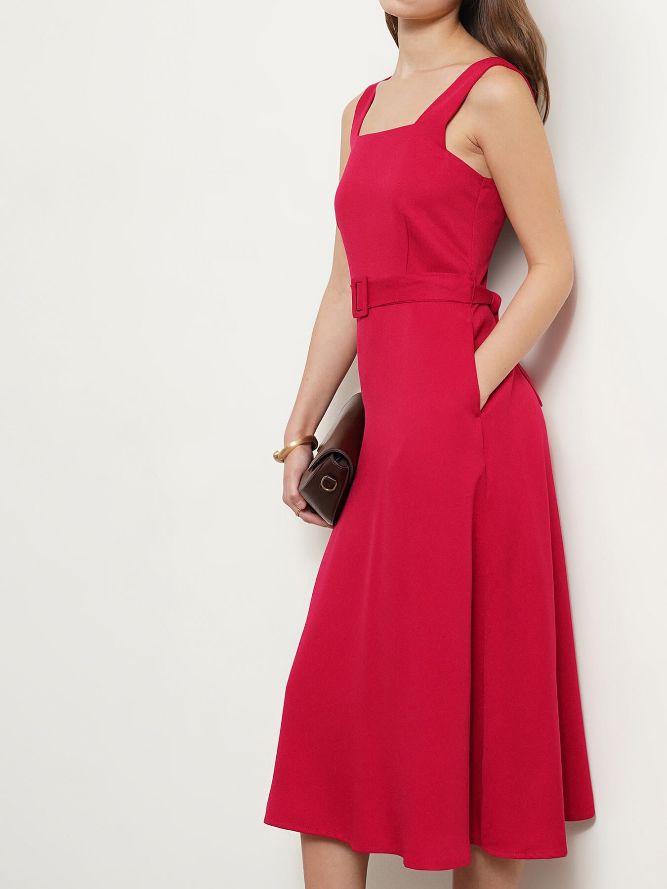 Fit And Flare Dress - Fuchsia