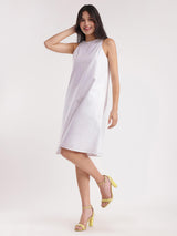 Linen A-line Dress - White