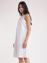 Linen A-line Dress - White