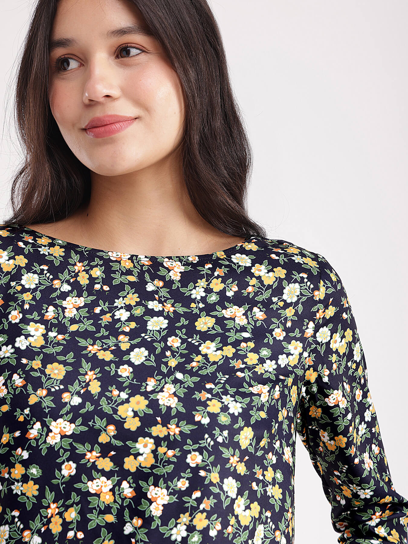 Floral Print Shift Dress - Multicolour