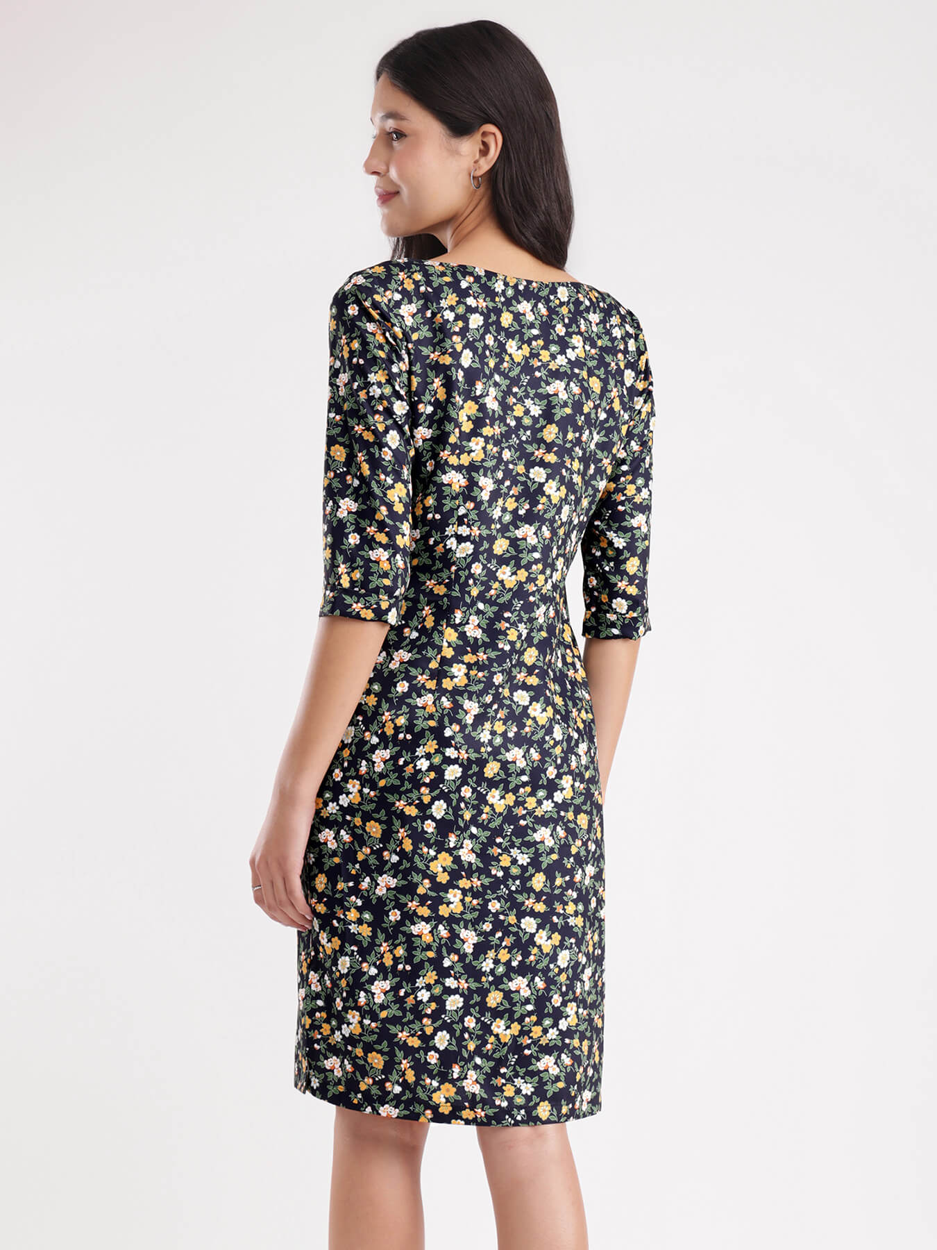 Floral Print Shift Dress - Multicolour