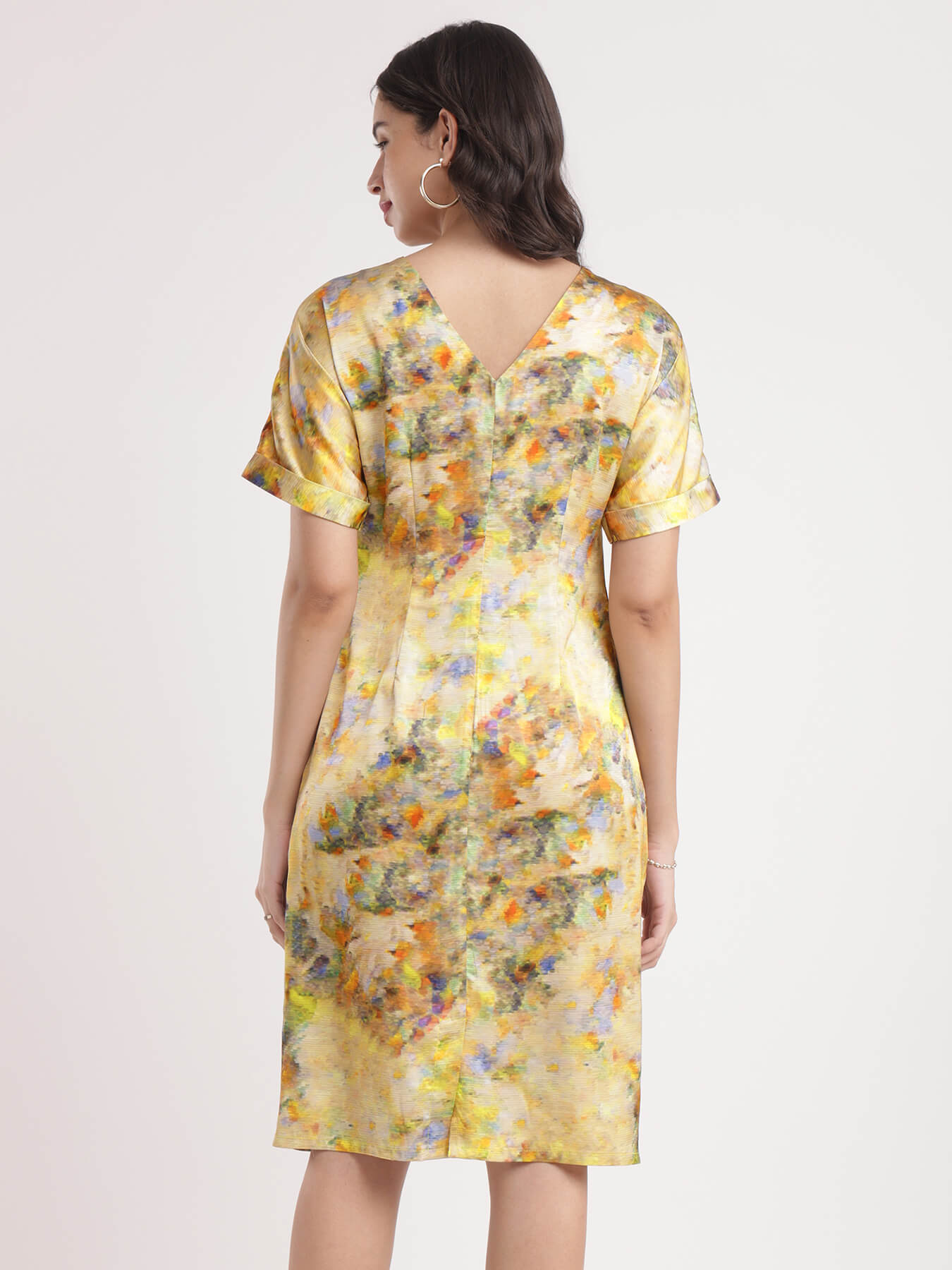 Satin Drop Shoulder Dress - Multicolour