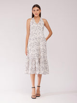 Floral Tiered Dress - Off White